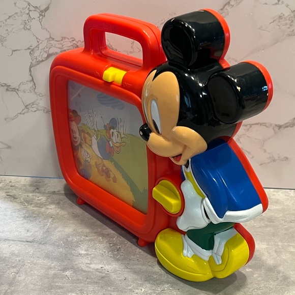 Disney's MICKEY MOUSE Vintage Musical TV - Hand Wind Up MUSIC BOX Toy Goofy - Picture 5 of 16